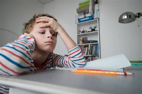 stressed student doing homework