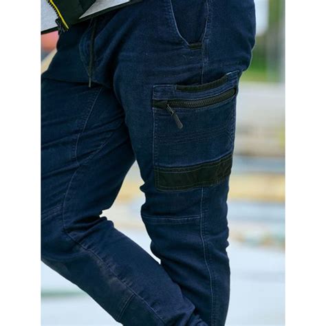Stretch Denim Cargo Pants