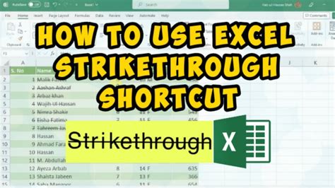 5 Excel Strike Through Shortcuts