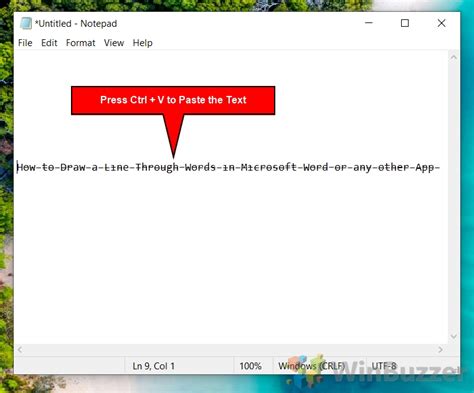Strikethrough In Notepad Windows 10