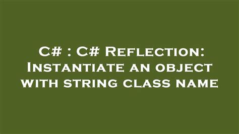 String As Class Name C#