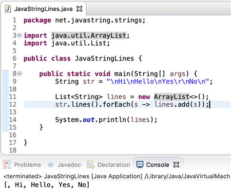 String Break Line Java