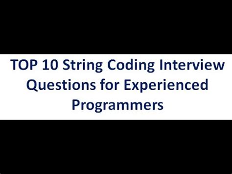 string coding interview questions for experienced