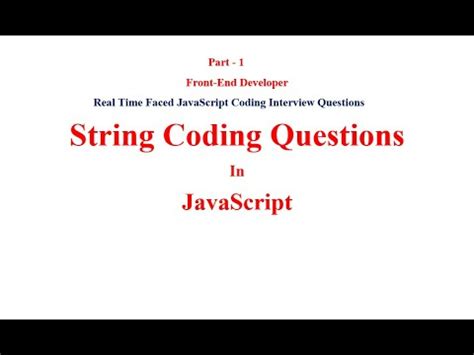 string coding questions in javascript