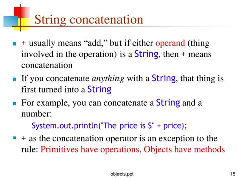 string concatenation means