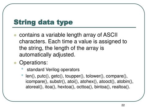 String Data Type Verilog