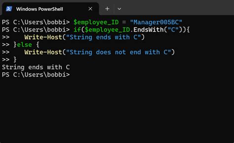 String Ends With Powershell