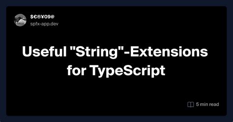 String Extensions Typescript