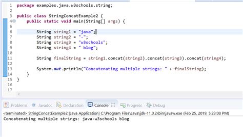 string functions in java w3schools