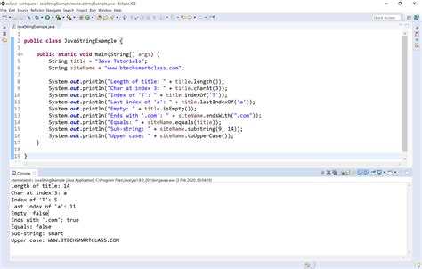 string handling example program in java