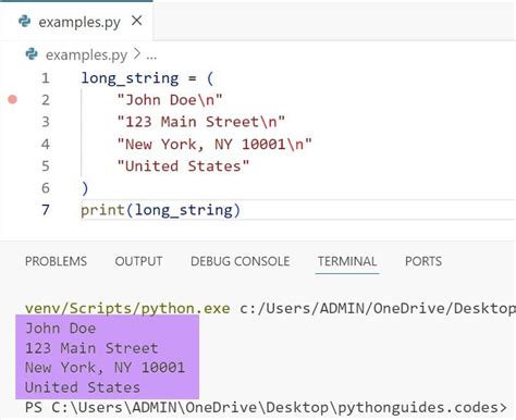 String In Two Lines Python