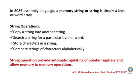 String Instructions Of 8086 With Examples