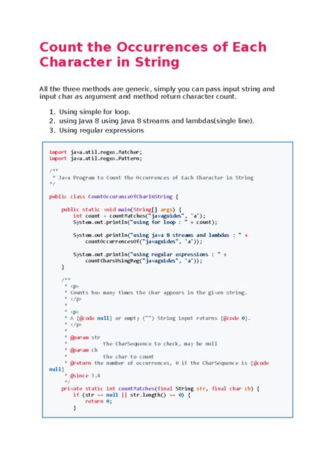 String Java Count Occurrences