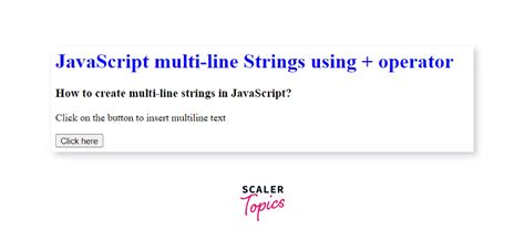 String Javascript Multiple Line