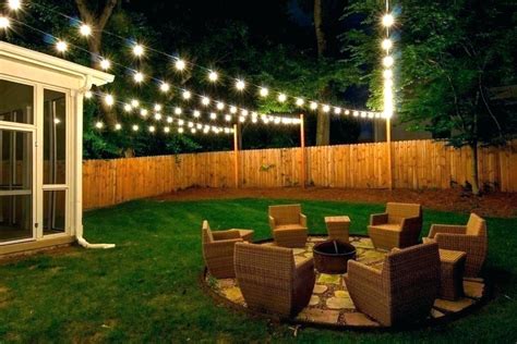 String Light In Backyard