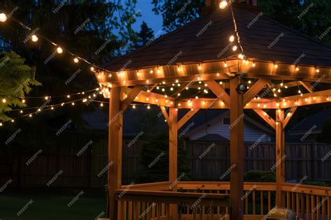 String Lights In Gazebo