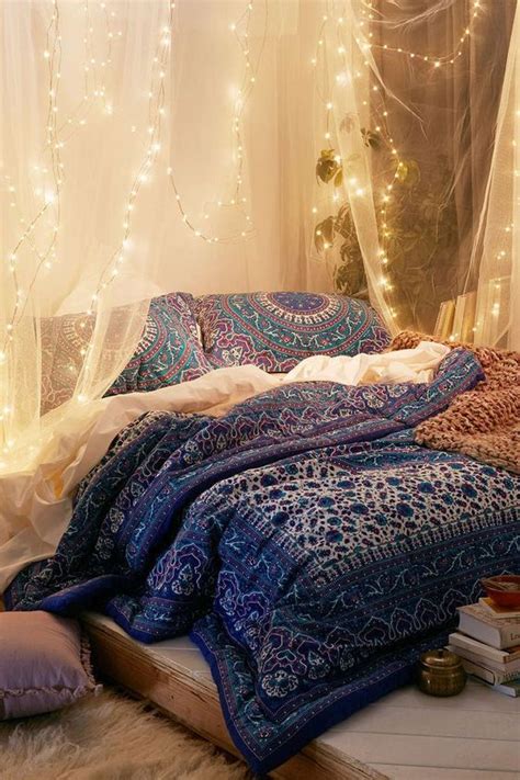 String Lights Over Bed