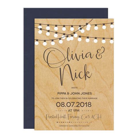 String Lights Wedding Cards