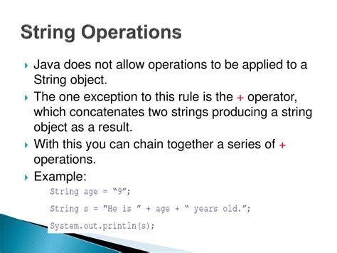 string operations in java w3schools