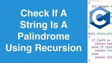 string palindrome in c using recursion