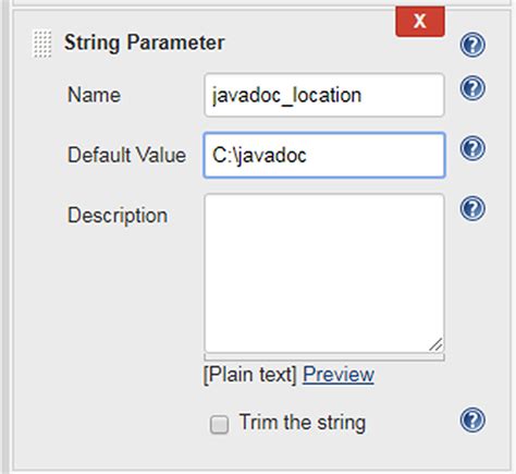 String Parameter Definition Jenkins