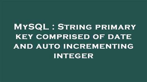 String Primary Key Pgsql