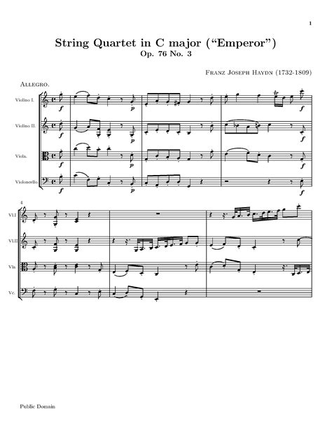 String Quartet Op 76 No 3