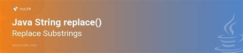 String Replace Java Docs