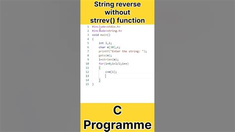 string reverse function in c without strrev