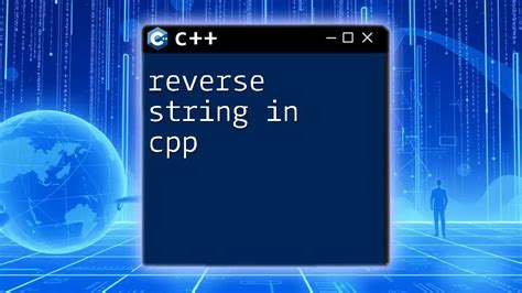 string reverse function in cpp