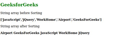 String Sorting Geeks For Geeks