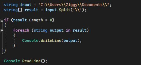 string split example c#