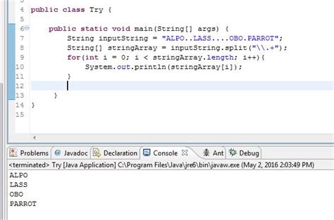 String Split In Java Not Working With Dot