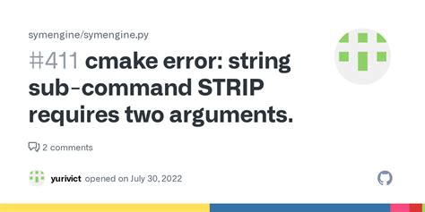 String Sub-Command Strip Requires Two Arguments