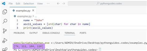 string to ascii code python