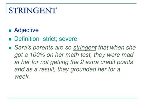 stringent meaning in tagalog