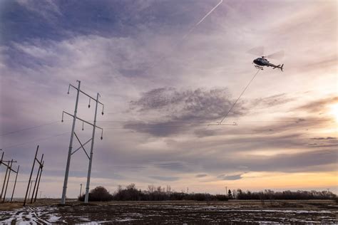 Stringing Power Lines With A Helicopter