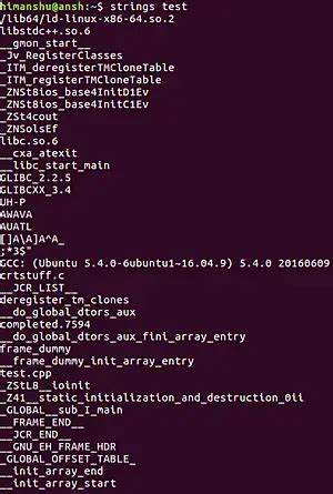 Strings Command Line Options