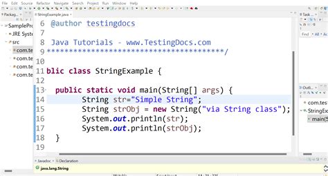Strings In Java Docs