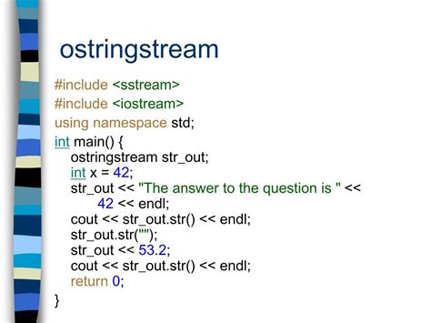 Stringstream Out