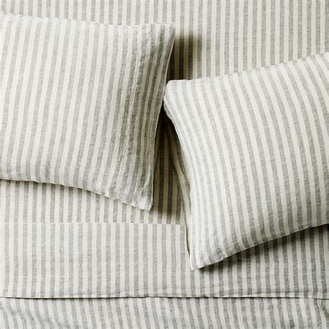 Striped Linen Bed Sheets