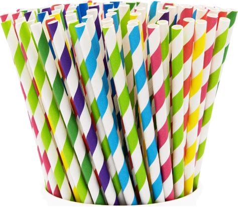 Striped Paper Drinking Straws