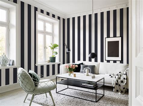 Striped Wall Living Room Decor