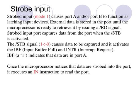 Strobe Input Function