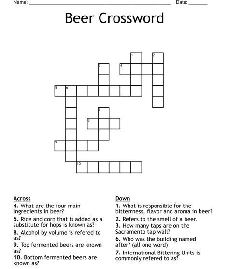 strong dark beer crossword 7 letters
