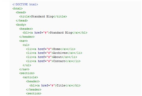 Structural Tags In Html Example