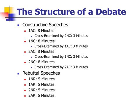 structure of debate text