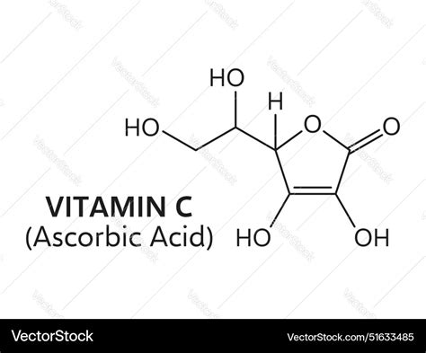 Structure Of Vitamin C Ascorbic Acid