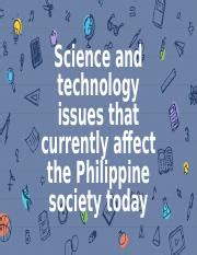 sts current issues in science and technology in the philippines