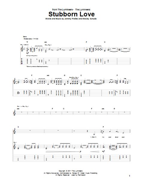 stubborn love chords lumineers